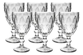 Conjunto de 06 Taça Diamante vidro transparente 335ml (17x8 6x7cm)