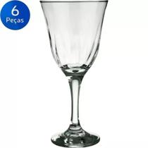 Conjunto de 06 Taças de Vinho Lírio em Vidro Transparente 250ml Design Moderno Requinte e Sofisticação Nadir