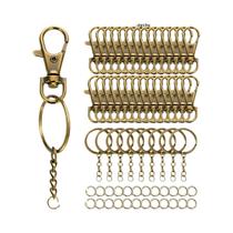 Conjunto De 10/20 Peças De Chaveiros De Metal Com Fecho Rotativo, Corrente De Mola, Fecho Lagosta E