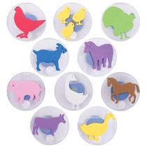 Conjunto de 10 animais de fazenda Giant Stampers READY 2 LEARN para crianças