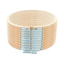 Conjunto De 10 Arcos De Bordado Ovais De Madeira De 20cm, Estrutura De Bambu Para DIY Em Ponto Cruz