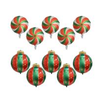Conjunto De 10 Balões De Natal De 27 Polegadas E Bolas Redondas De 18 Polegadas Para Decorações De