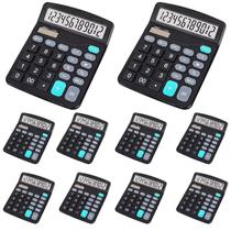 Conjunto de 10 Calculadoras P/ Escritório Estudante Cálculos Financeiro Simples Solar 8 Funções 12 Dígitos