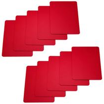 Conjunto de 10 cartas cortadas de plástico vermelho tamanho pôquer Brybelly