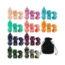 Conjunto de 10 Dados Acrílicos para RPG - Cores Mistas com Bolsa