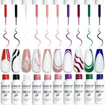 Conjunto de 10 Delineadores de Gel JODSONE para Nail Art - Efeito 3D