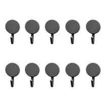 Conjunto de 10 Ganchos Autoadesivos de Plástico Preto 4cm 4789 - Lyor