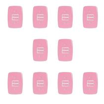 Conjunto de 10 Interruptores 2 Teclas Simples 4x2 Pluzie Rosa