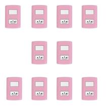 Conjunto de 10 Interruptores de 1 Tecla Simples e Tomada 2p+t 20a , Modular, com Placa 4x2 e Suporte