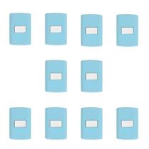 Conjunto de 10 Interruptores de 1 Tecla Simples, Modular, com Placa 4x2 e Suporte