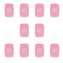 Conjunto de 10 Interruptores de 2 Teclas Simples com Placa 4x2