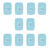 Conjunto de 10 Interruptores de 2 Teclas Simples com Placa 4x2