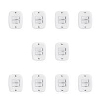 Conjunto de 10 Interruptores de 2 Teclas Simples com Placa de Sobrepor