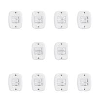 Conjunto de 10 Interruptores de 2 Teclas Simples com Placa de Sobrepor
