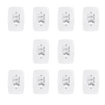 Conjunto de 10 Interruptores de 2 Teclas Simples e Tomada 2p+t 20a , com Placa 4x2
