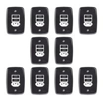 Conjunto de 10 Interruptores de 2 Teclas Simples e Tomada 2p+t 20a , com Placa 4x2