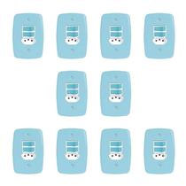 Conjunto de 10 Interruptores de 2 Teclas Simples e Tomada 2p+t 20a , com Placa 4x2