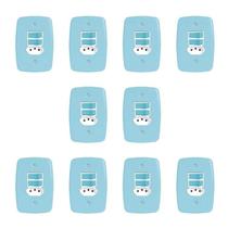 Conjunto de 10 Interruptores de 2 Teclas Simples e Tomada 2p+t 20a , com Placa 4x2
