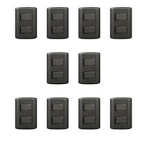 Conjunto de 10 Interruptores de 2 Teclas Simples, Modular, com Placa 4x2 e Suporte Cinza Pluzie