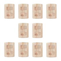 Conjunto de 10 Interruptores de 2 Teclas Simples, Modular, com Placa 4x2 e Suporte