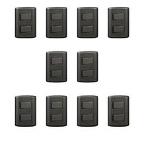 Conjunto de 10 Interruptores de 2 Teclas Simples, Modular, com Placa 4x2 e Suporte