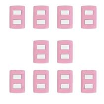 Conjunto de 10 Interruptores de 2 Teclas Simples, Modular, com Placa 4x2 e Suporte