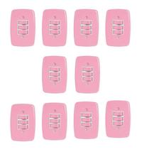 Conjunto de 10 Interruptores de 3 Teclas Simples com Placa 4x2