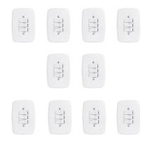 Conjunto de 10 Interruptores de 3 Teclas Simples com Placa 4x2