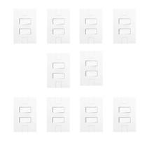 Conjunto de 10 Interruptores Simples 2 Teclas 4x2 Pluzie Branco