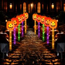 Conjunto de 10 luzes solares Pumpkin Pathway para decoração de Halloween