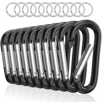 Conjunto de 10 mosquetões D Ring Sprookber 3 em alumínio (preto) Conjunto de 10 mosquetões D Ring Sprookber 3 em alumínio (preto)