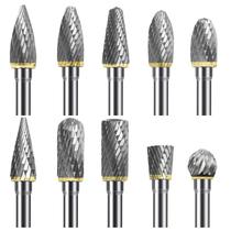 Conjunto De 10 Peças De Brocas De Carboneto De Tungstênio De Corte Duplo Com Haste De 1/8" Para Conjunto De 10 Peças De Brocas De Carboneto De Tungstênio De Corte Duplo Com Haste De 1/8" Para