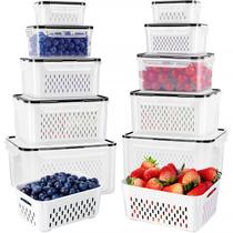 Conjunto de 10 Potes Herméticos para Armazenamento de Frutas Freshmage