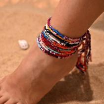 Conjunto De 10 Pulseiras De Tornozeleira De Corda Trançada Com Borlas Para Meninas E Mulheres, Conjunto De 10 Pulseiras De Tornozeleira De Corda Trançada Com Borlas Para Meninas E Mulheres,