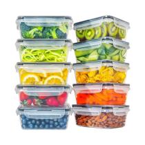 Conjunto De 10 Recipientes De Alimentos De 840ML, Seguros Para Micro-ondas E Lava-louças, Sem BPA,