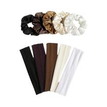 Conjunto De 10 Scrunchies Grandes Para Esportes, Faixas De Cabelo Retrô Da Moda, Acessórios
