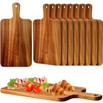 Conjunto de 10 Tábuas de Corte em Madeira de Acácia Nuenen 40x20 cm com Cabo Conjunto de 10 Tábuas de Corte em Madeira de Acácia Nuenen 40x20 cm com Cabo