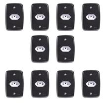 Conjunto de 10 Tomadas 2P+T 20A 250V Placa 4x2 Pluzie Preto Conjunto de 10 Tomadas 2P+T 20A 250V Placa 4x2 Pluzie Preto