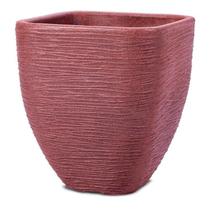 Conjunto de 10 Vasos Decorativo Quadrado Nice 28 Jardim e Varanda Vermelho/Marrom Avermelhado