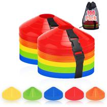 Conjunto de 100 cones de agilidade para futebol com bolsa Conjunto de 100 cones de agilidade para futebol com bolsa