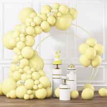 Conjunto de 105 Balões de Látex Amarelo Pastel RUBFAC - com Fita e Cola