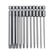 Conjunto De 11 Peças De Bits Magnéticos Torx Em Aço S2 T6-T40 Para Chave De Fenda Para Aspirador
