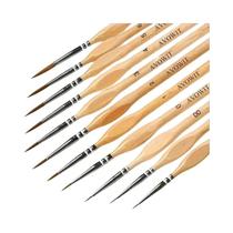 Conjunto De 11 Pincéis De Detalhe Micro Com Cabo Triangular Para Pintura Digital Em Acrílico E Óleo