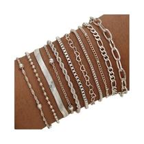 Conjunto De 11 Pulseiras De Tornozeleira Femininas Boho Com Corrente Torcida Plana Estilo Cobra,