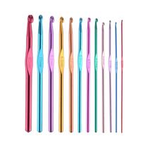 Conjunto De 12 Agulhas De Crochê Em Óxido De Alumínio Com Linhas Para Tricô