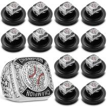 Conjunto de 12 Anéis de Campeonato de Beisebol Prateados Landical Conjunto de 12 Anéis de Campeonato de Beisebol Prateados Landical