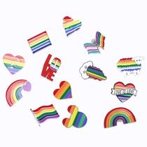 Conjunto de 12 broches coloridos de arco-íris, alfinetes de blusa, alfinetes de lapela