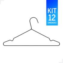 Conjunto de 12 Cabides Tintureiro com Cava Preto - Mantenha Suas Roupas Sempre Impecáveis Conjunto de 12 Cabides Tintureiro com Cava Preto - Mantenha Suas Roupas Sempre Impecáveis