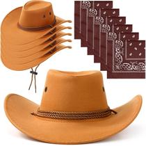 Conjunto de 12 chapéus e bandanas de cowboy Zhanmai amarelo