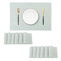 Conjunto de 12 cremes Placemats Leetaltree Mint Cream resistentes ao calor